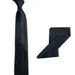 کراوات ابریشمی طرح مربع TI88 مشکی