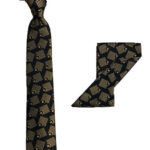 کراوات ابریشمی طرح مربع TI78 طلایی