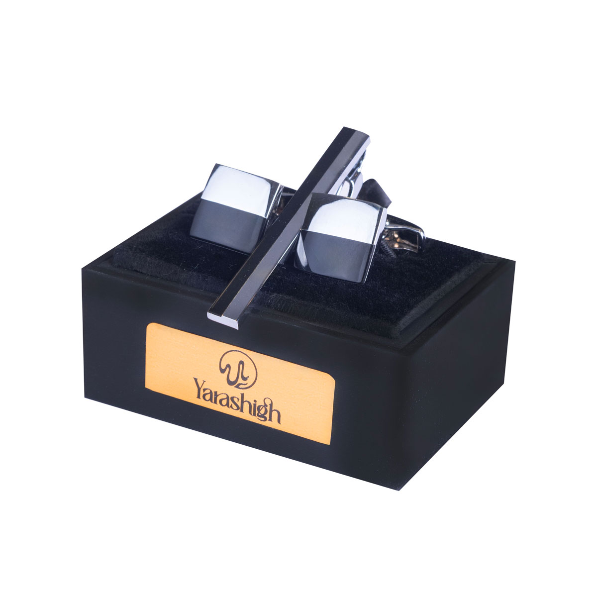 1 دكمه سر آستين سنجاق دار مربع ساده WB158 | یاراشیق - Image 1